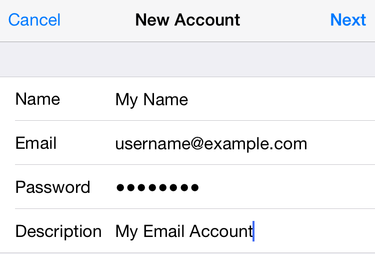 New Account information